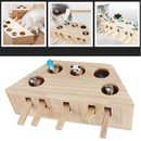 5 Hole Wooden Interactive Cat Toy