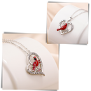 Cardinal Heart Pendant Necklace