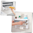 4-in-1 Wall Mounted Plastic Film and Paper Towel Holder