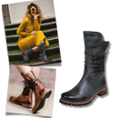 Vintage PU Leather Ankle Boots